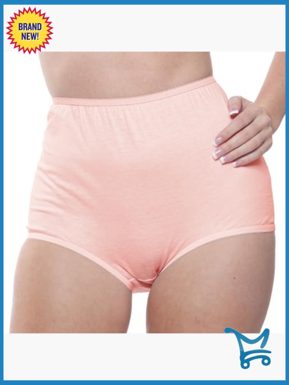 10-Pack Soft Cotton Full Coverage High Rise Brief Panties - Picture 3 of 6